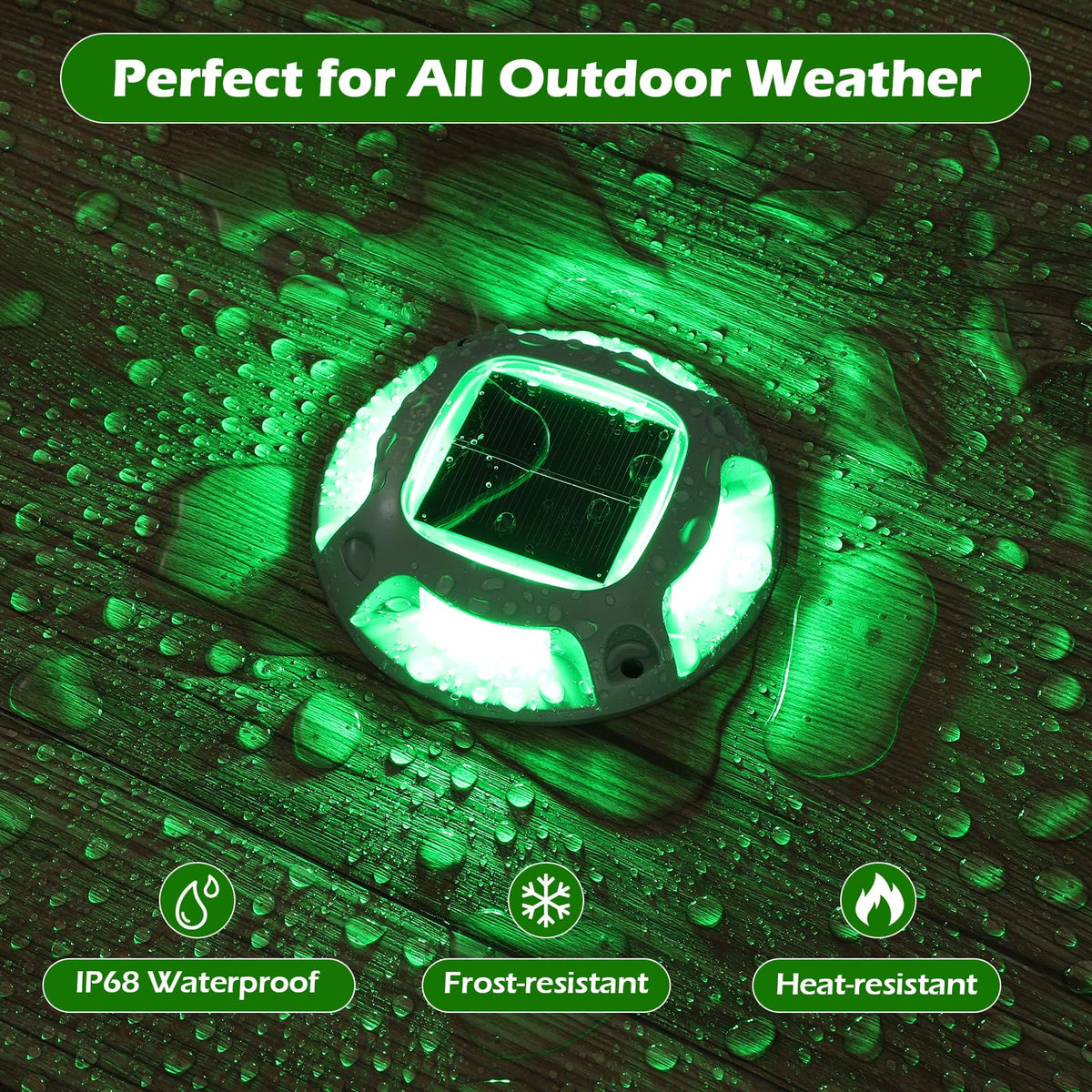 Solar Driveway Light Outdoor 1 Pack (Green Light & Red Light / 1 Pack)
