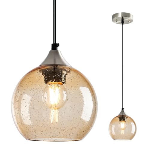 Kitchen Island Lighting Fixture Clear Globe Glass Pendant Lights Modern Pendant Light for Bedroom Dining Room Living Room Pendant Light Fixtures