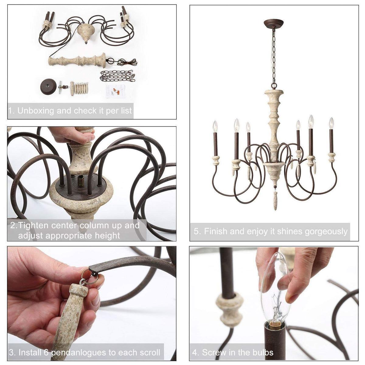 Farmhouse Chandelier (A03294)