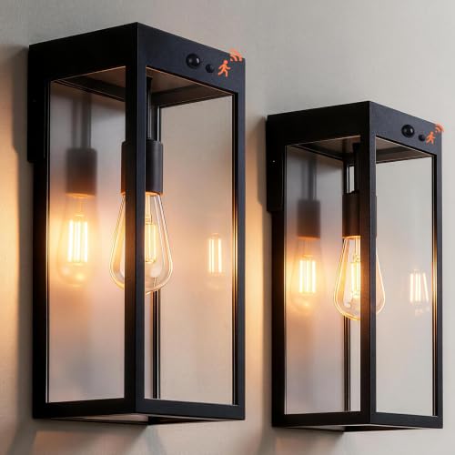 15'' Motion Sensor Solar Wall Lights Outdoor (15in)