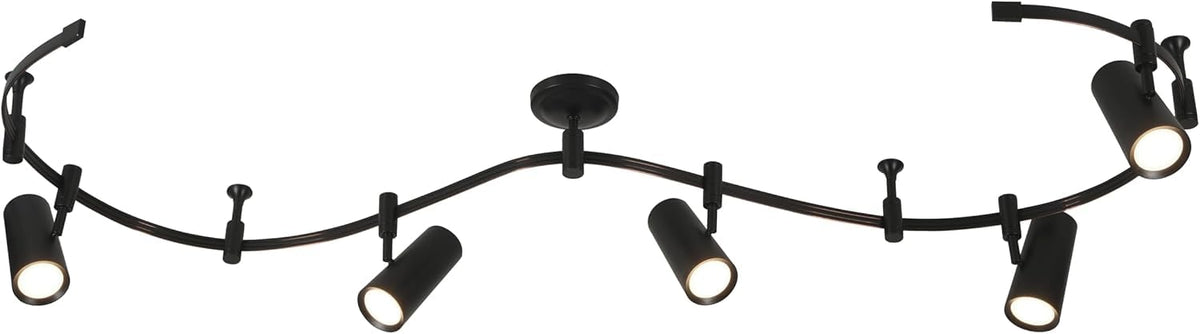 Ellipse Track Ceiling Light with 5 Adjustable LED Heads (Black)