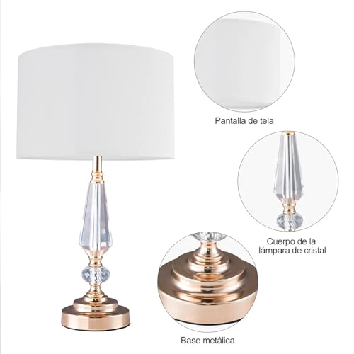 Crystal Table Lamp (Crystal pillar+White)