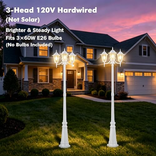 3 Head Outdoor Post Light 83"