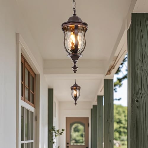 Large Outdoor Pendant Light (Brown / 23.6 Inch)