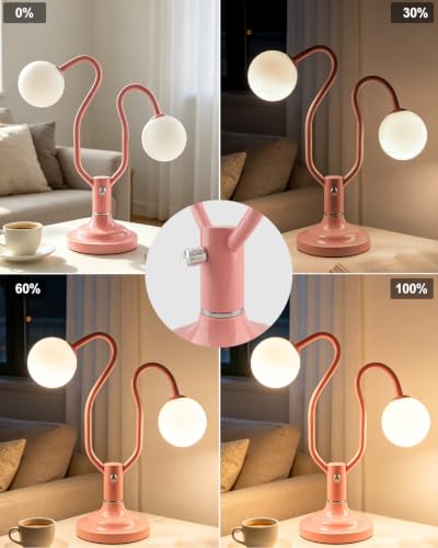 Pink Globe Table Lamp Magic DIY Arms G9 Bulbs Included Dimmable (13-Pink-Globe-2U-Magic DIY Arms)