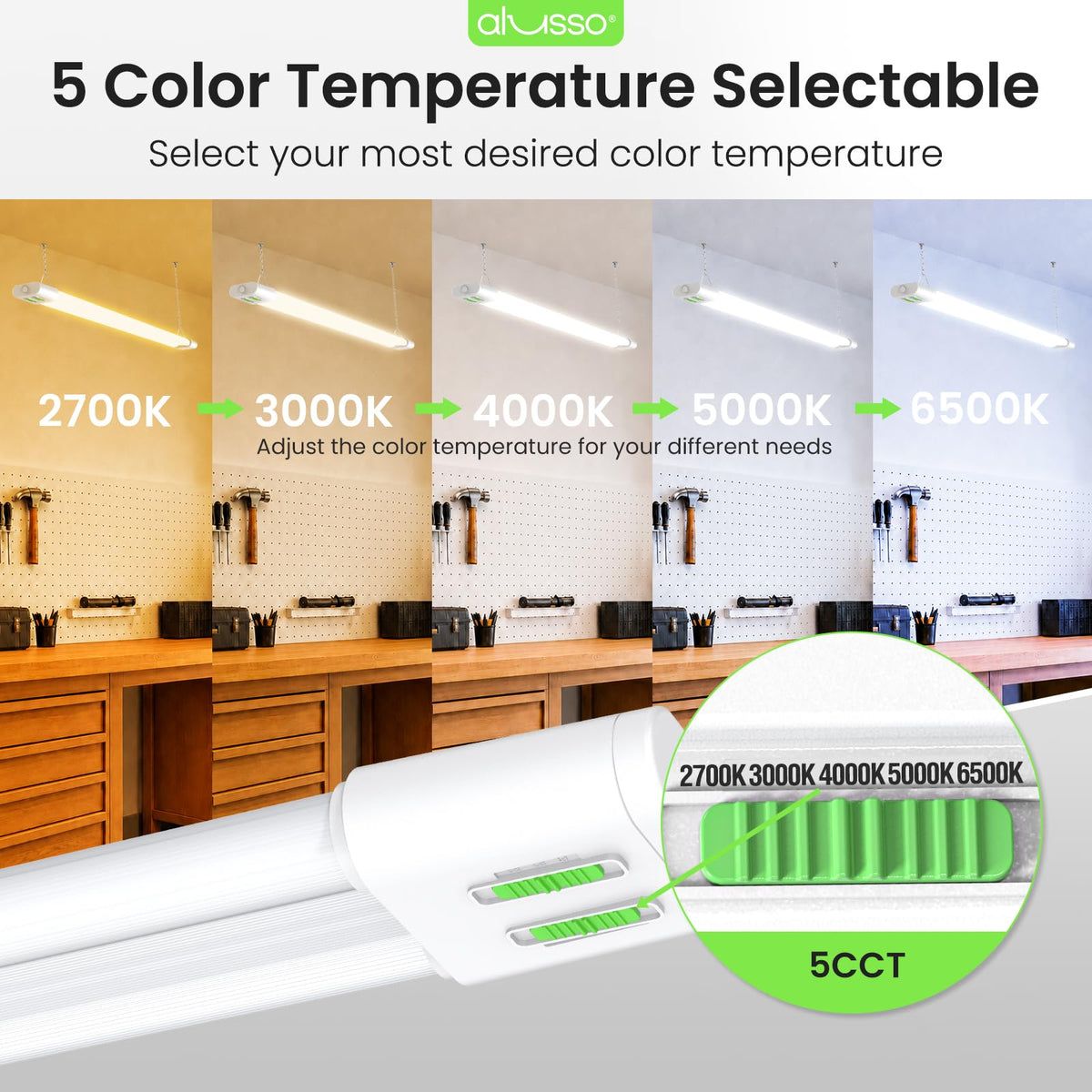 4FT Linkable LED Shop Lights (5CCT 6000LM)