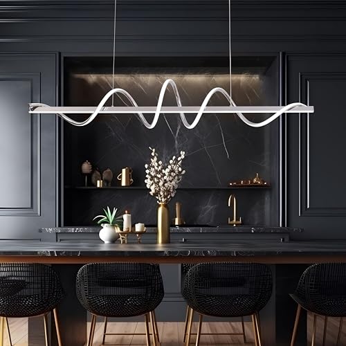 47.24inch Dimmable LED Pendant Chandelier 3000K (Electroplated Chrome / 47.24in)