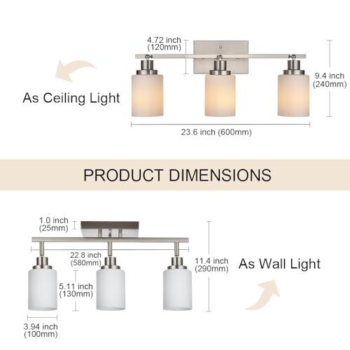 Track Lighting Fixtures Ceiling (Brushed Nickel / 3-Lights)