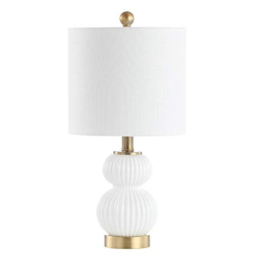 Daphne Ribbed Gourd Metal (White/Brass Gold)
