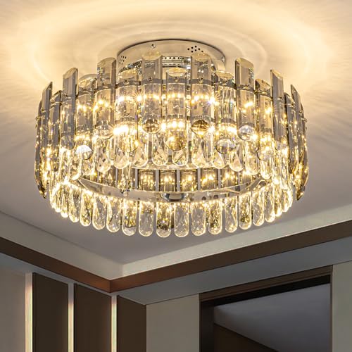 Flush Mount Ceiling Fan with Light