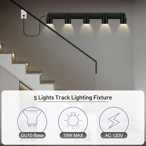 Plug in Track Lighting (Black / 30" 5-Light Track Lighting)