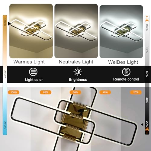 Modern LED Ceiling Lights for Living Room (Closed to Ceiling / L43.31'')