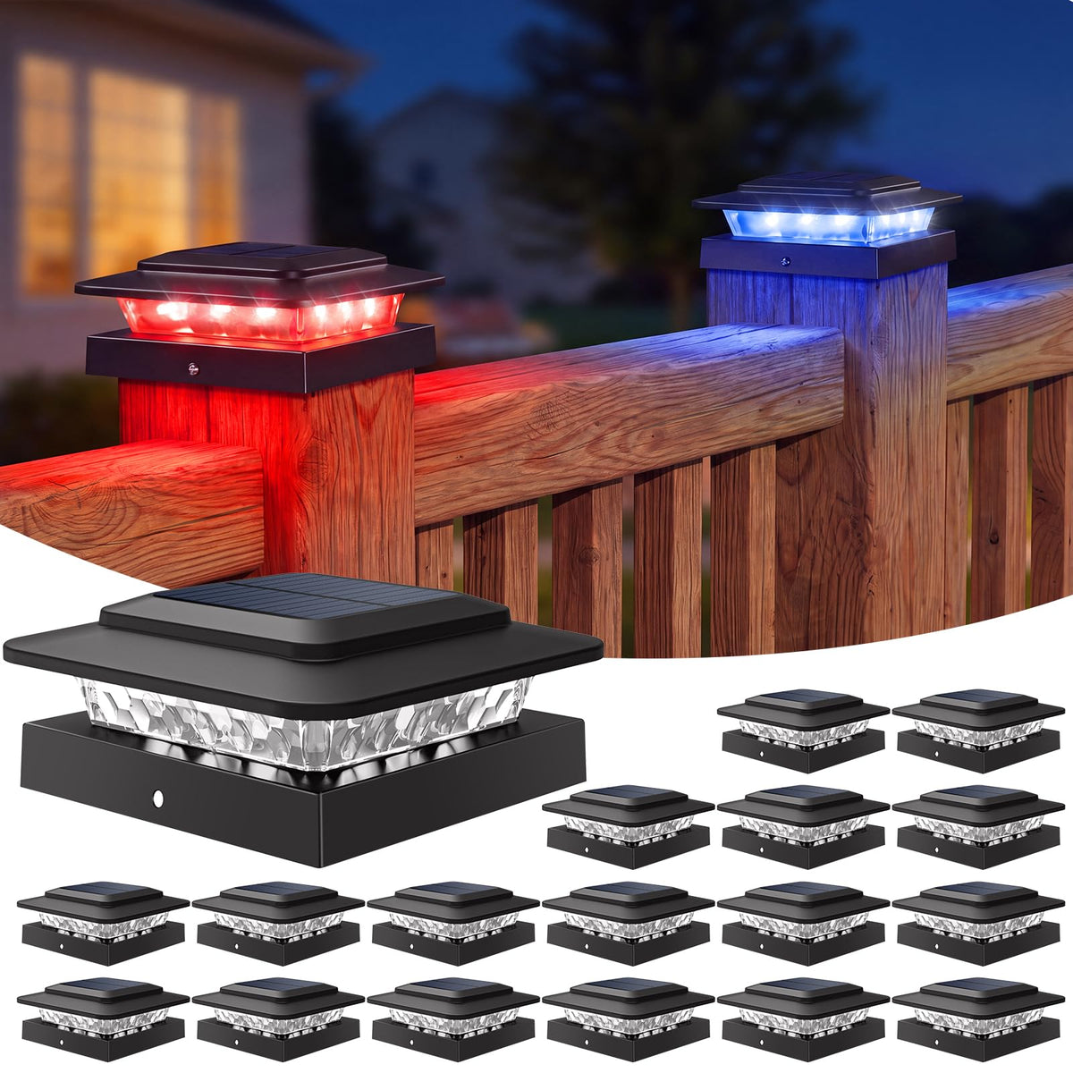 18 Pack Solar Post Cap Lights Color Changing (Multicolor / 18 Pack)