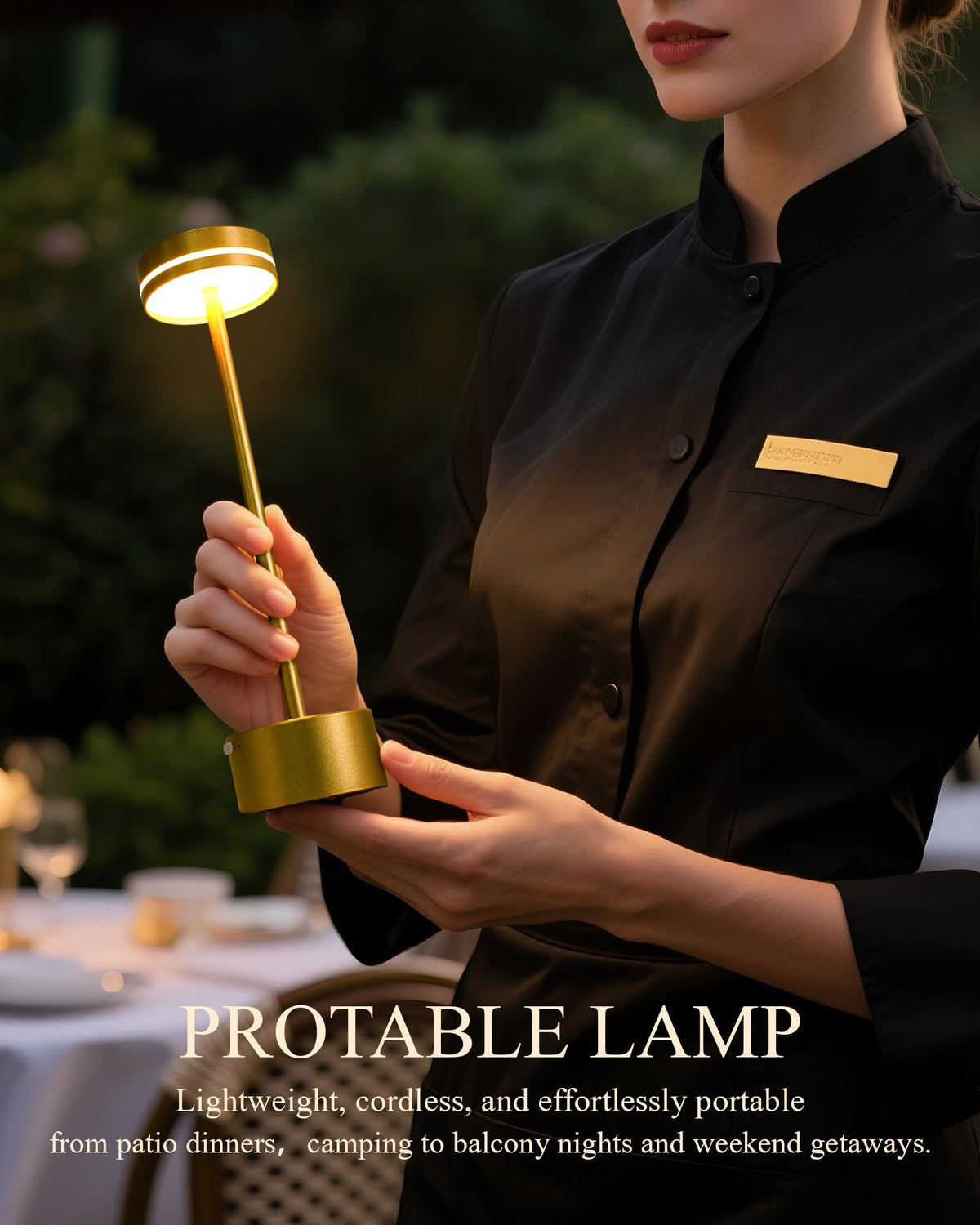 2 Pack LED Cordless Table Lamp Rechargeable (Bright Gold (Set of 2))