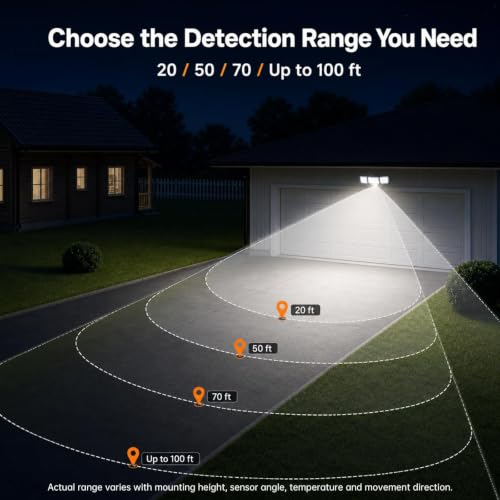 LED Security Light 240° Dual PIR 100 FT Motion Sensor Outdoor