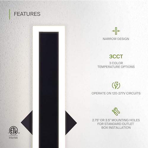 36" LED Linear Wall Sconce 2 Pack (Black)