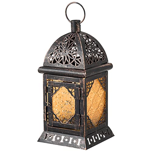 Candle Lanterns Decorative Indoor & Outdoor (Large / Amber-square - 12''h)