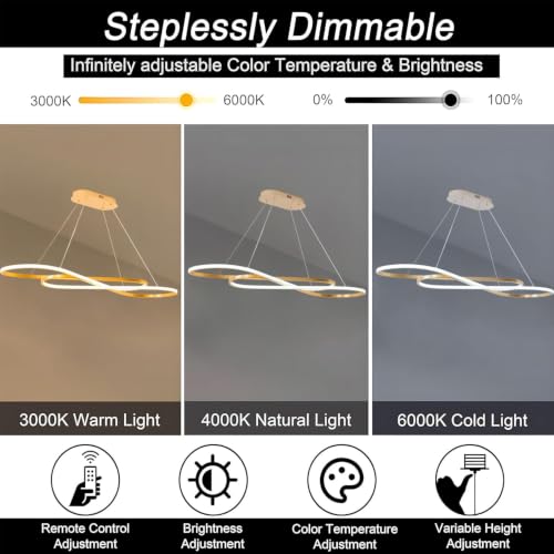 Gold 47.24in Linear Dimmable LED Pendant Chandelier 3000K (Gold / 47.24in)