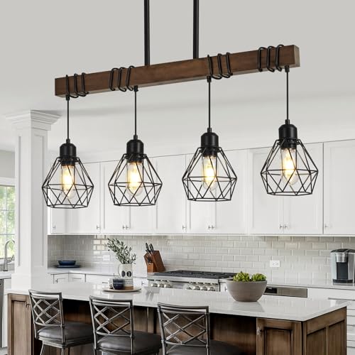 Farmhouse Dining Room Light Fixture (Black / 4-Light)