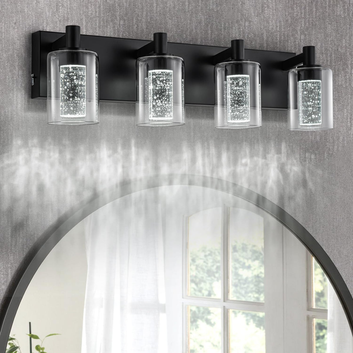 Vanity Light with 3 Color Modes (4-light / Black)