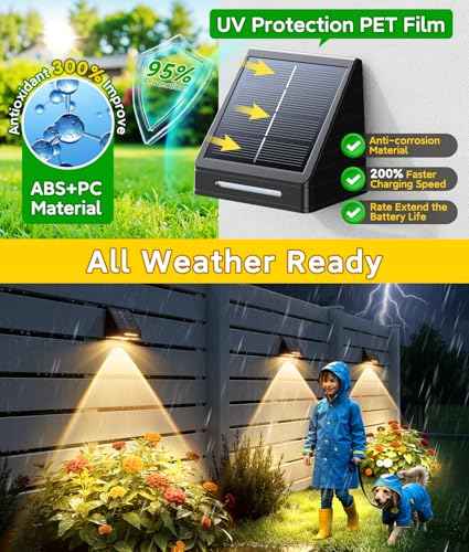 Solar Fence Lights Outdoor Waterproof 20 Pack (20 Pack)