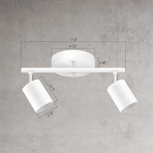 Track Lighting Fixture Ceiling White (White / 11.8" 2 Light Track Light)