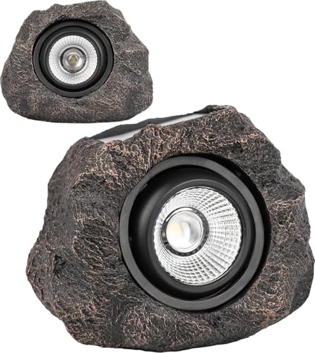 Solar Rock Lights Outdoor Waterproof Solar Spotlight for Garden Pathway