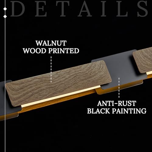 Modern LED Linear Pendant Light 52in Chandelier Lighting Dimmable (Black Wood Grain / 51.2'')