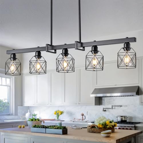 Vintage Industrial Pendant Light Over Table