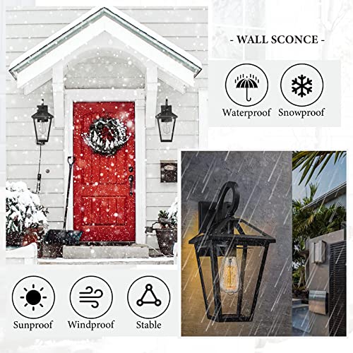 Outdoor Light Fixtures Wall Mount (Black - 1 PACK / Medium)