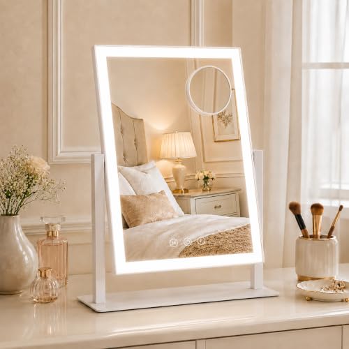 16"x13" Vanity Mirror with Lights (White / 16"L x 13"W)