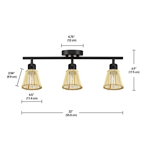 3 Light Track Lighting Kit (Black, Bamboo)