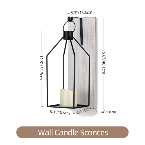 Candle Sconces Wall Decor (Washwhite)