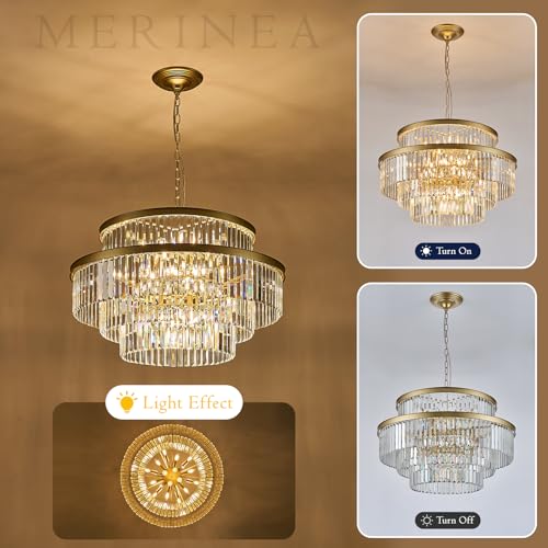 Gold Crystal Chandeliers 20 Lights 31" Luxury Round Chandelier (Gold / Large-31”)