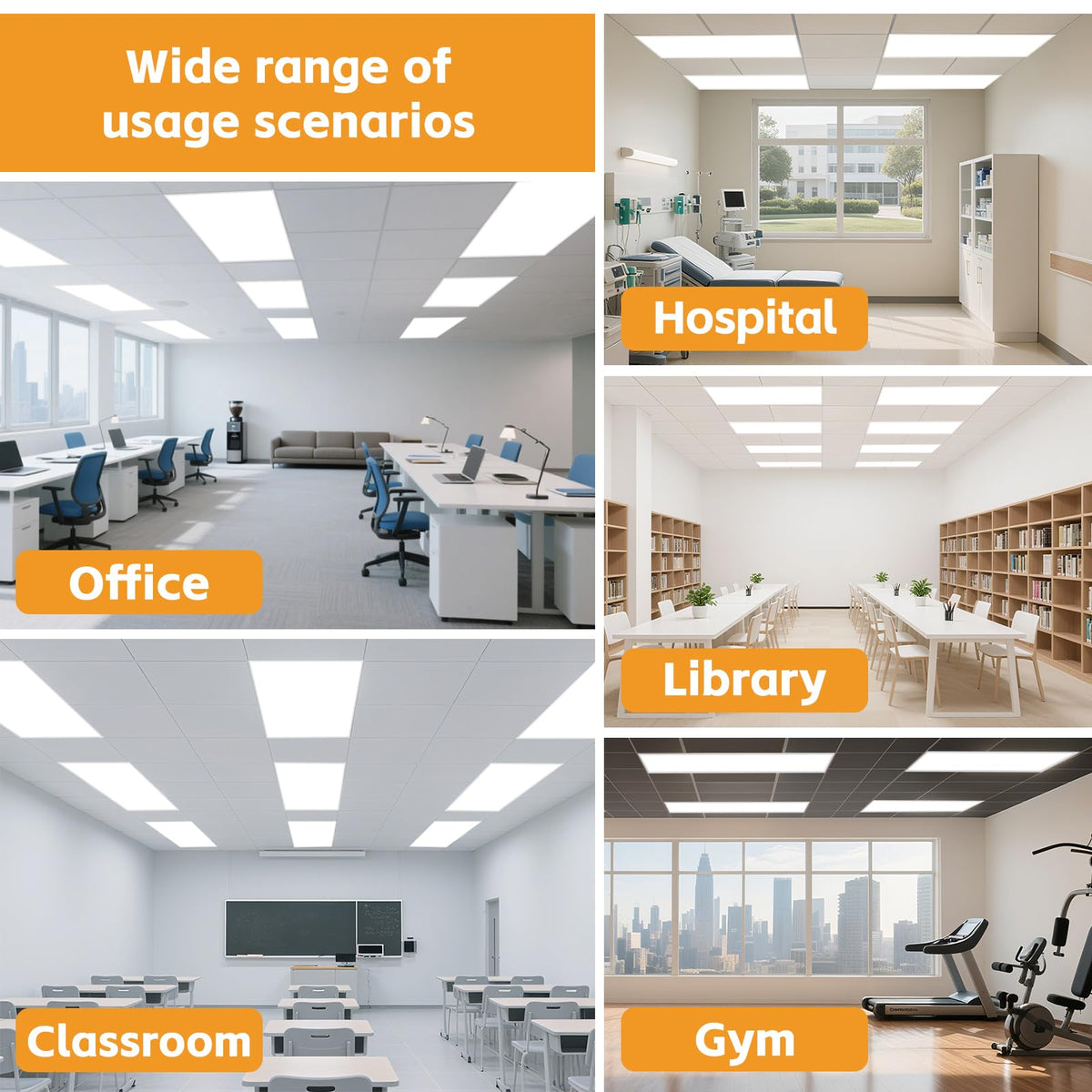 2x4 LED Flat Panel Light Drop Ceiling Office Fixture (2x4FT-12Pack)
