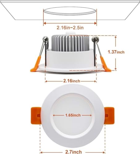 Smart 2 Inch LED Recessed Lighting RGB WiFi Downlight (RGB (Red, Green, Blue) / 10 Pack (White))