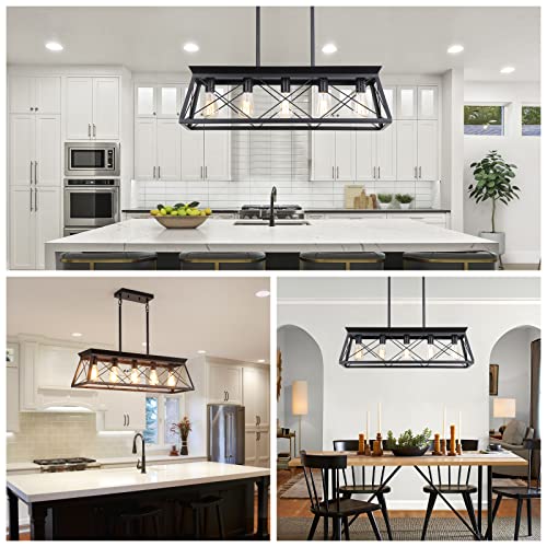 5 Light Linear Pendant Light Fixture Kitchen Island Lighting Antique Industrial Metal Farmhouse Chandeliers