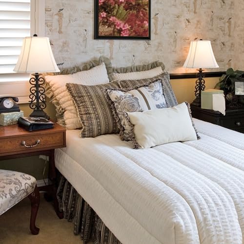 White Linen Square Lamp Shade for Floor Lamps (8 x 14 x 11 inches - 1 Pack / Off White Linen)