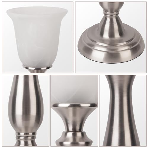 Farmhouse Table Lamp for Living Room (Brushed Nickel)