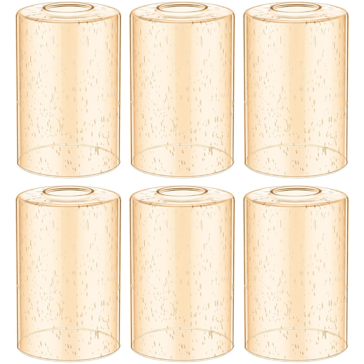 6 Pack Amber Bubble Seeded Glass Lamp Shade 1 (Amber / Bubble Seeded)