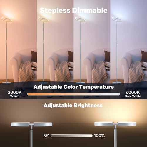 Silver Gray RGBCW Floor Lamp (Copper)