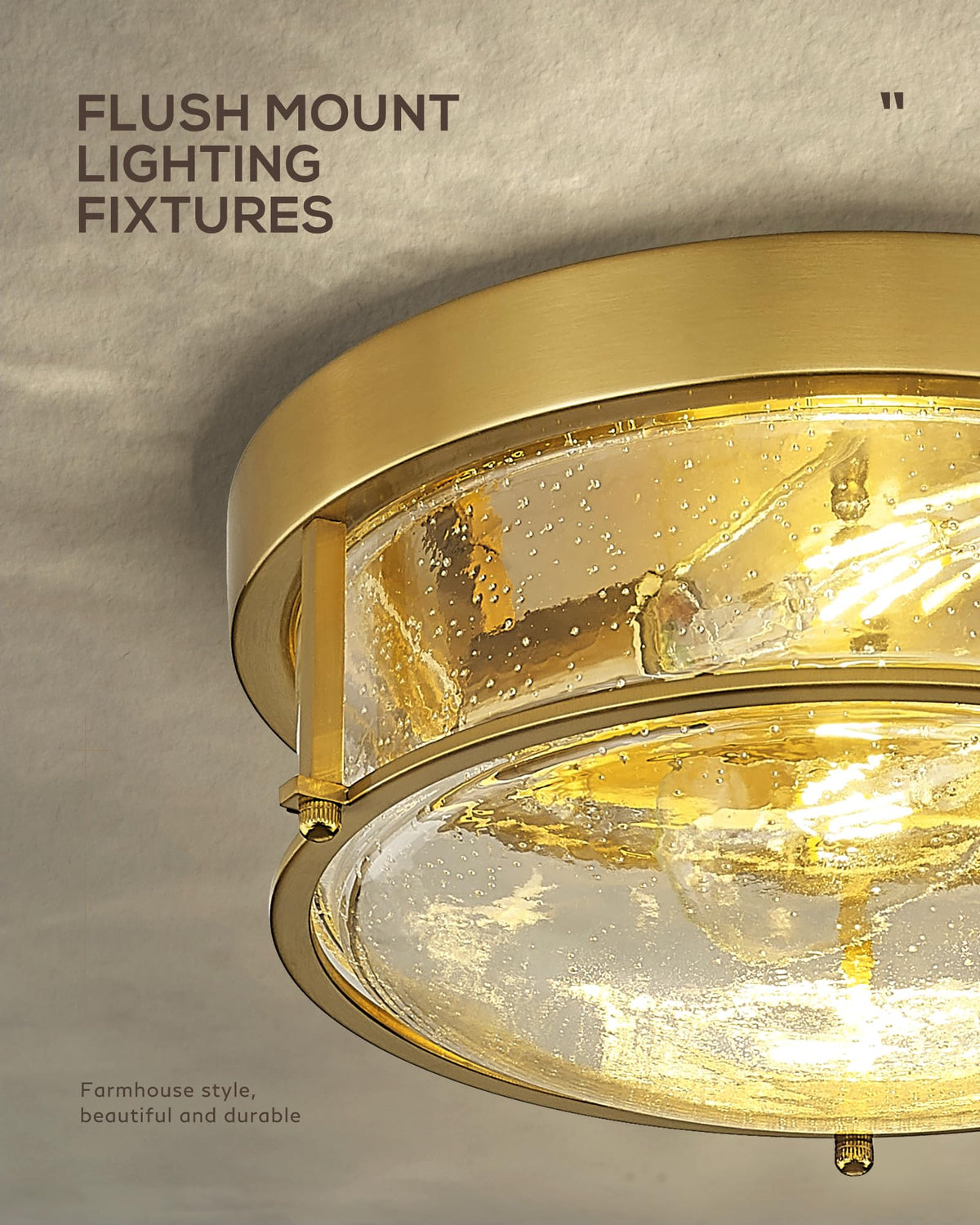 Brushed Gold Flush Mount Ceiling Light (Gold)