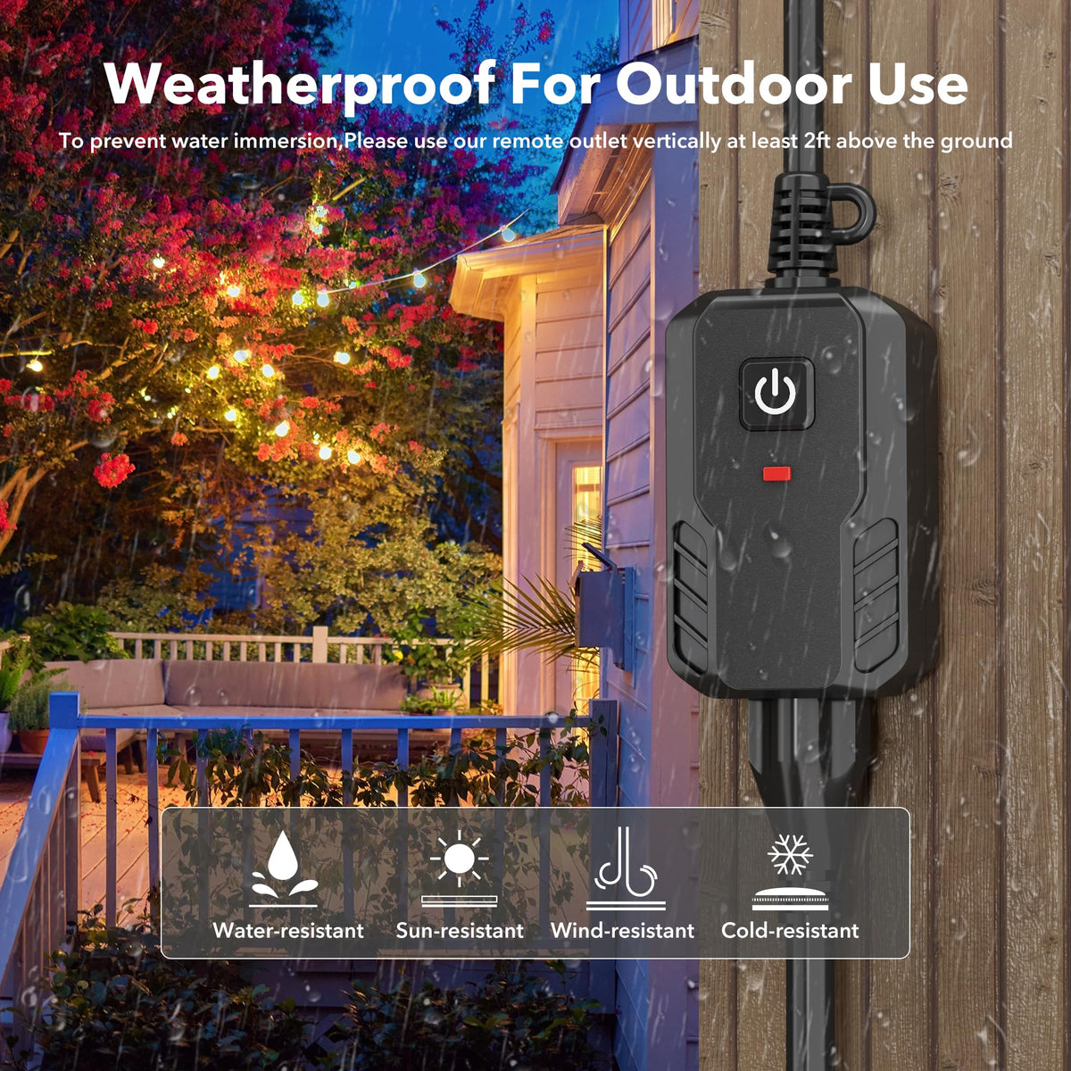 Remote Control Outlet Wireless Light Switch Outdoor Indoor 3 (1 Outlet, 1 Remote, 3 Pack)