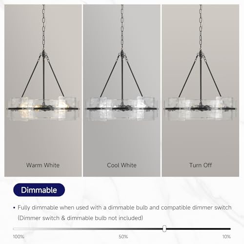 Modern Black Chandeliers for Dining Room (Matte Black)