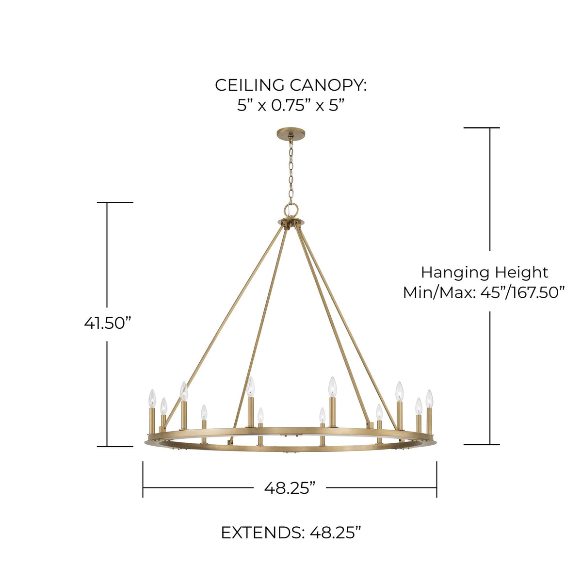 Capital Lighting 4912AD (12-Light / Aged Brass)