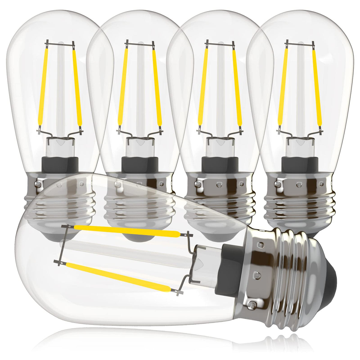 5 Pack 2W S14 Replacement LED Bulbs (Warm White 2700k / 5 Count (Pack of 1))