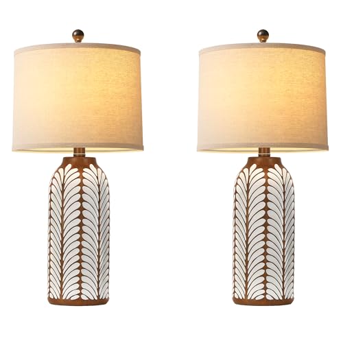26.5'' Bedside Lamp Set of 2 (Wood Grain)