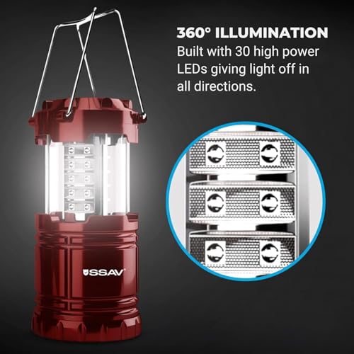 Battery Powered LED Lanterns (2 Pack Red)