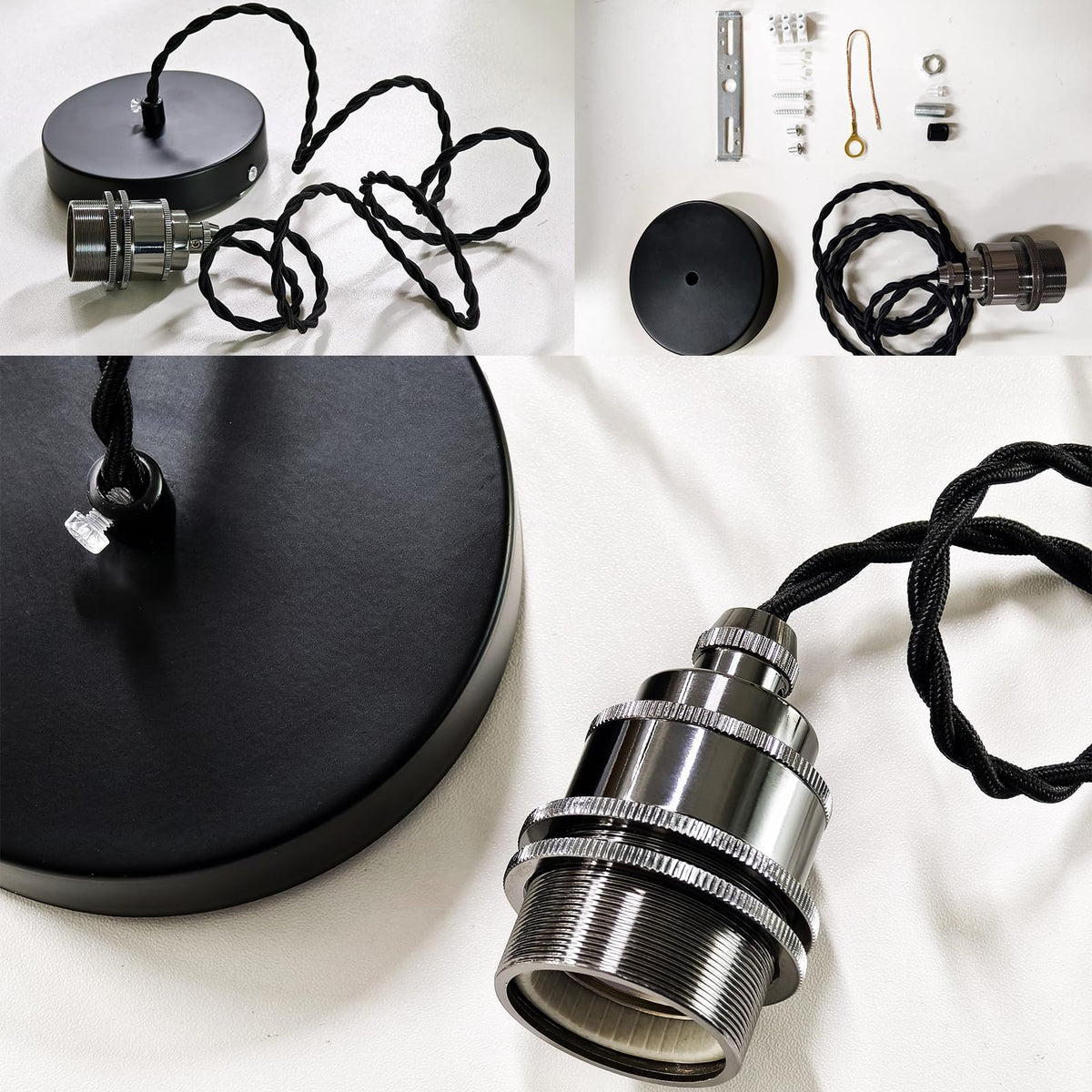 1 Light Mini Pendant Light Kit Black (Pearl Black- 1pack)