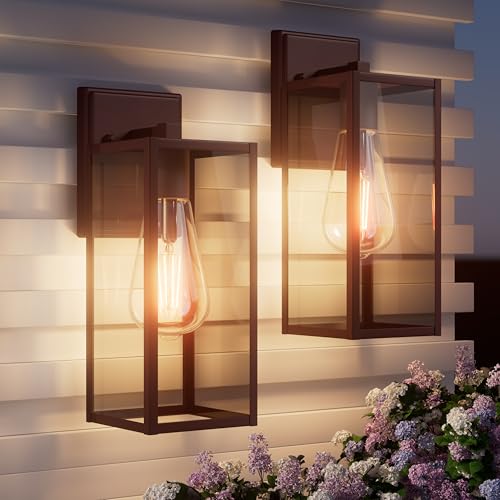 2 Pack 15'' Oil Rubbed Bronze Outdoor Front Porch Lights for Outside (Oil-Rubbed Bronze / 14.8'')